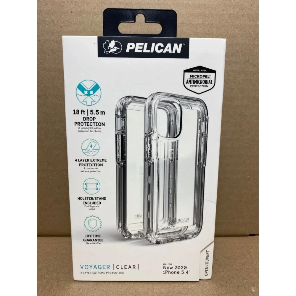 iPhone 12 Mini Case Clear Pelican Voyager Holster Belt‎ Clip Kickstand